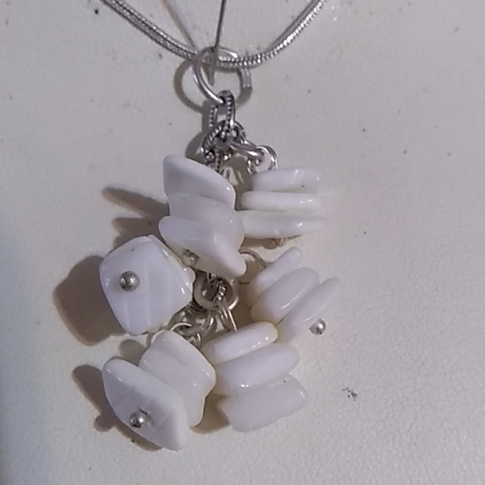 Stacked shell charm necklace